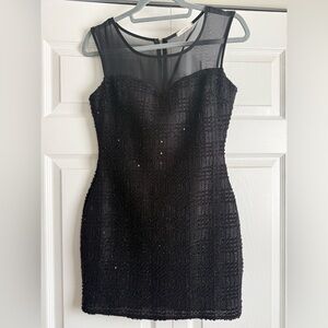 Maitai Black Textured Mini Dress